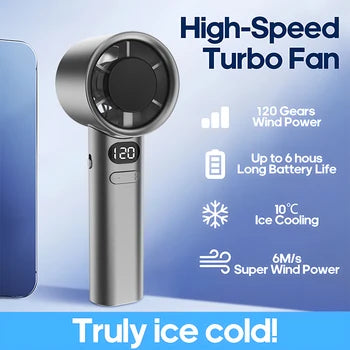 Cold Sky Portable Handheld Fan 6000mAh Battery Operated Cooling Fan 5 Speed Adjustable