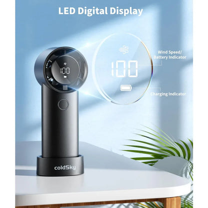 Cold Sky Portable Handheld Fan 6000mAh Battery Operated Cooling Fan 5 Speed Adjustable